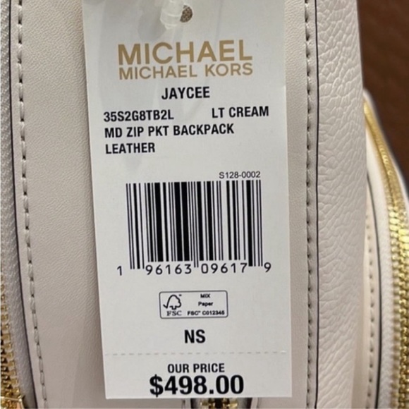 Michael Kors Jaycee Medium
Pebbled Leather Backpack Light
Cream main image 9